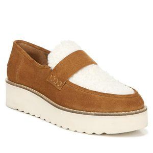 Vince Zola Faux Shearling Cognac Platform Loafer